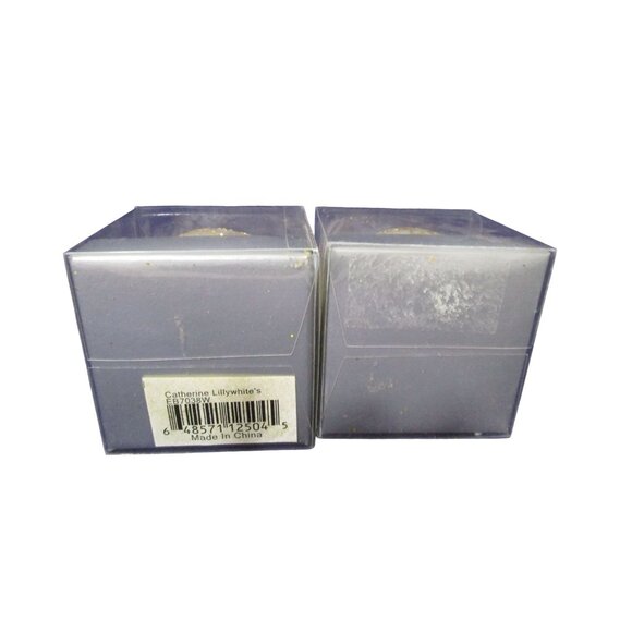 Catherine Lillywhites Gold White  Christmas Ornaments Tea Light Holders EUC - Picture 8 of 16